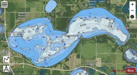 West Battle depth contour Map - i-Boating App - Satellite