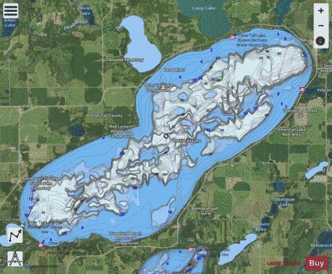 Otter Tail depth contour Map - i-Boating App - Satellite