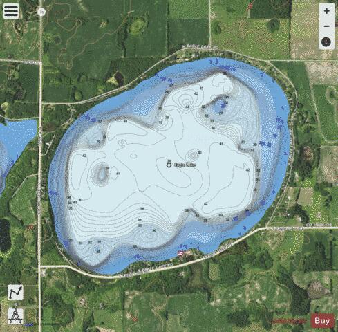 Eagle depth contour Map - i-Boating App - Satellite