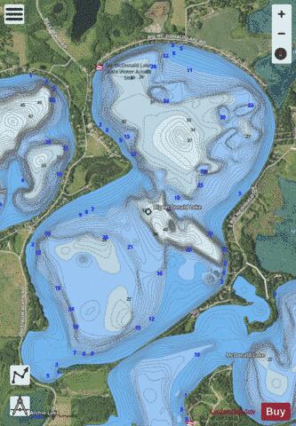 Big McDonald depth contour Map - i-Boating App - Satellite