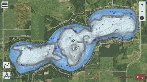Pickerel depth contour Map - i-Boating App - Satellite