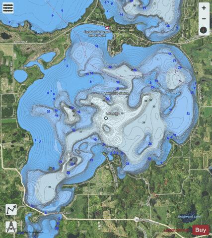 North Lida depth contour Map - i-Boating App - Satellite