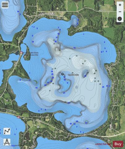 Crystal depth contour Map - i-Boating App - Satellite