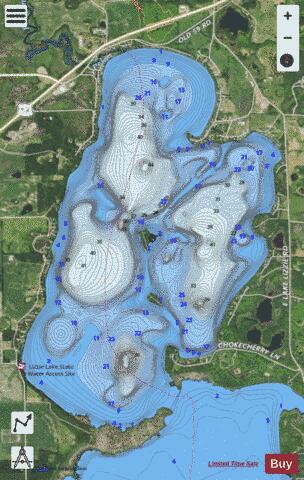 Lizzie (north portion) depth contour Map - i-Boating App - Satellite