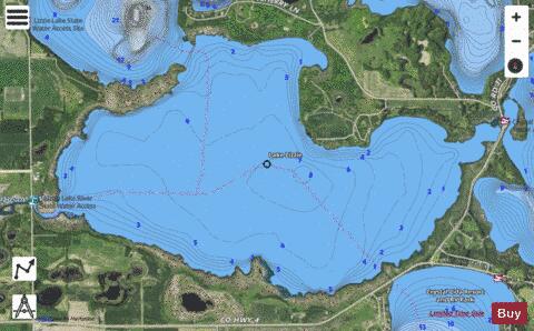 Rush-Lizzie(south portion depth contour Map - i-Boating App - Satellite