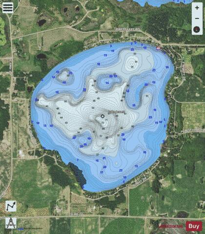 Jewett depth contour Map - i-Boating App - Satellite
