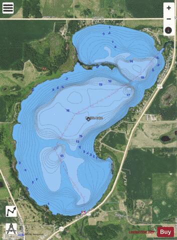 Prairie depth contour Map - i-Boating App - Satellite
