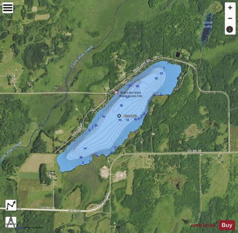 Bass depth contour Map - i-Boating App - Satellite