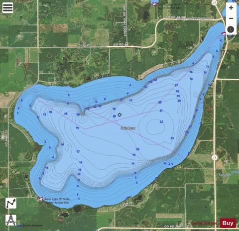 Reno depth contour Map - i-Boating App - Satellite