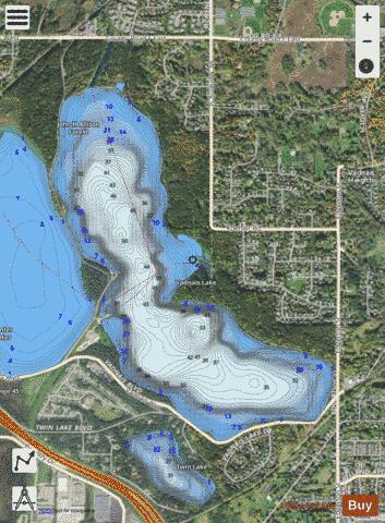 East Vadnais depth contour Map - i-Boating App - Satellite