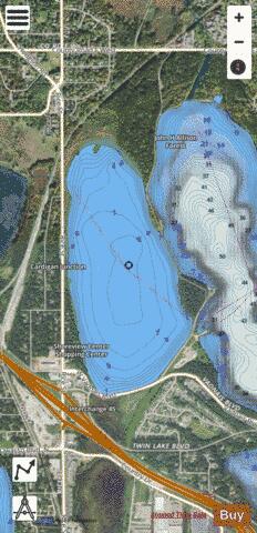 West Vadnais depth contour Map - i-Boating App - Satellite