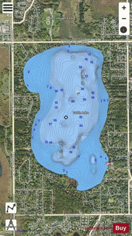 Turtle depth contour Map - i-Boating App - Satellite