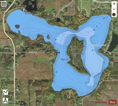 Circle depth contour Map - i-Boating App - Satellite