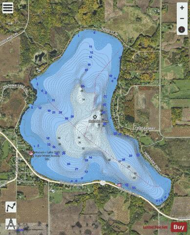 Mazaska depth contour Map - i-Boating App - Satellite