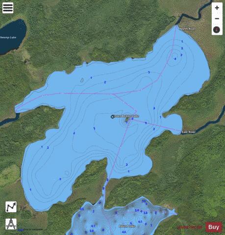 Seven Beaver depth contour Map - i-Boating App - Satellite