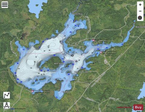 Bear Island depth contour Map - i-Boating App - Satellite