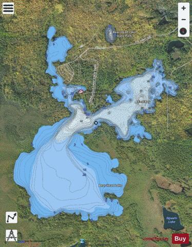 Bearhead depth contour Map - i-Boating App - Satellite