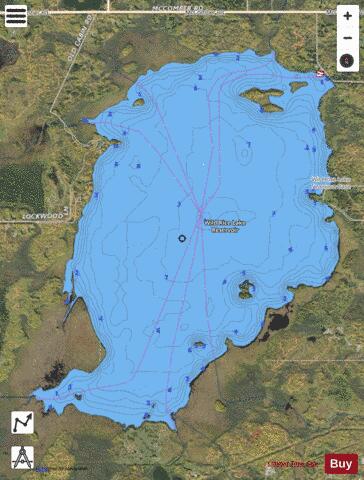 Wild Rice depth contour Map - i-Boating App - Satellite
