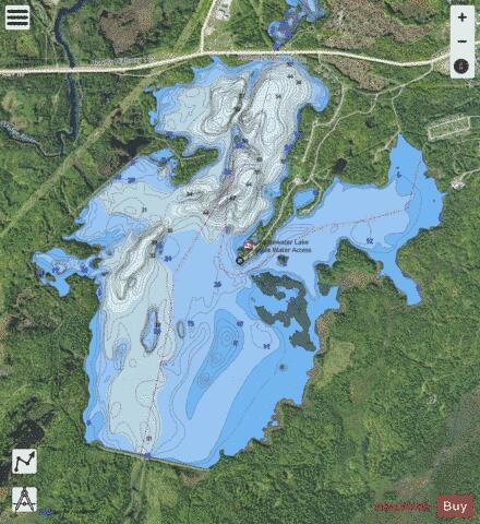 Whitewater depth contour Map - i-Boating App - Satellite