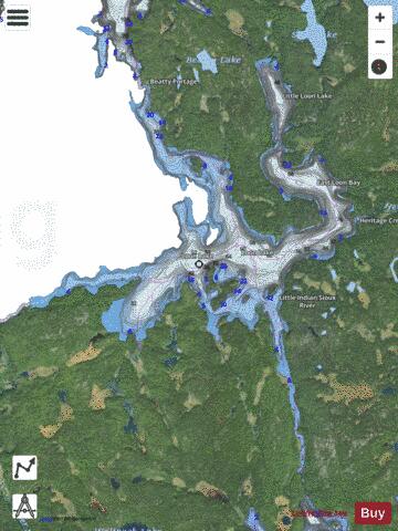 Loon depth contour Map - i-Boating App - Satellite
