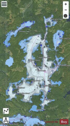 Trout depth contour Map - i-Boating App - Satellite