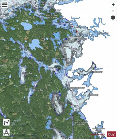 Sand Point depth contour Map - i-Boating App - Satellite