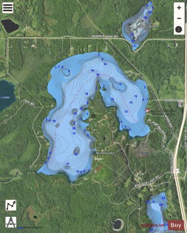 Murphy depth contour Map - i-Boating App - Satellite