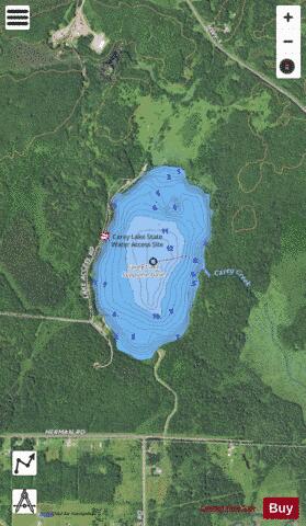Carey depth contour Map - i-Boating App - Satellite