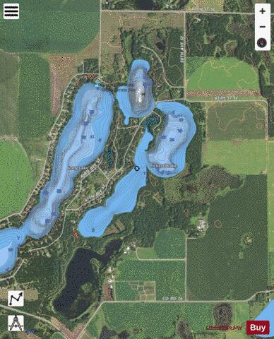 Pickerel depth contour Map - i-Boating App - Satellite