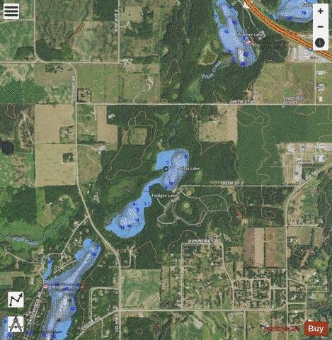 Dallas depth contour Map - i-Boating App - Satellite