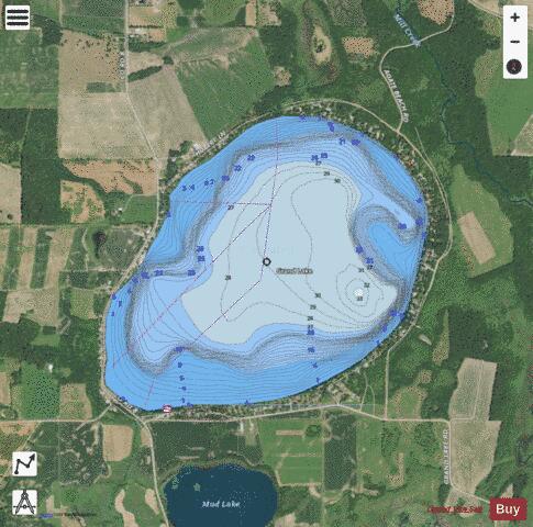 Grand depth contour Map - i-Boating App - Satellite