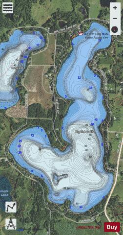 Big Fish depth contour Map - i-Boating App - Satellite