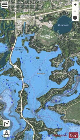 Cedar Island (East Lk) depth contour Map - i-Boating App - Satellite
