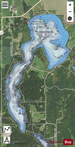 Little Birch depth contour Map - i-Boating App - Satellite