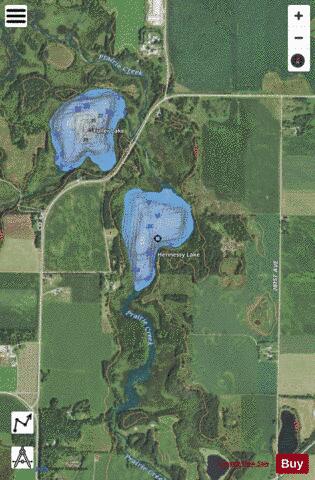 Hennessy depth contour Map - i-Boating App - Satellite