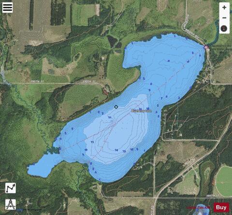 Blueberry depth contour Map - i-Boating App - Satellite