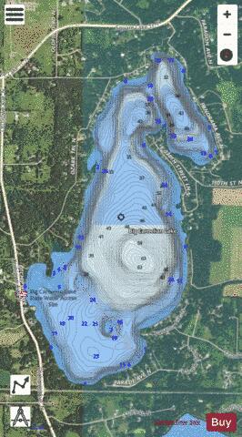 Big Carnelian depth contour Map - i-Boating App - Satellite