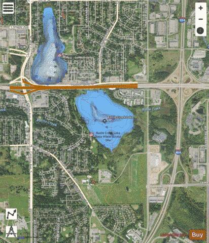 Battle Creek depth contour Map - i-Boating App - Satellite