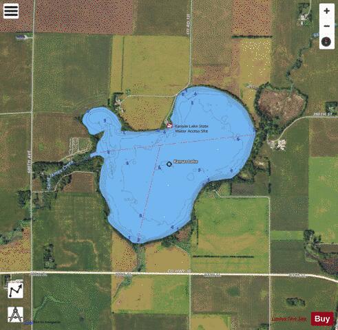 Kansas depth contour Map - i-Boating App - Satellite