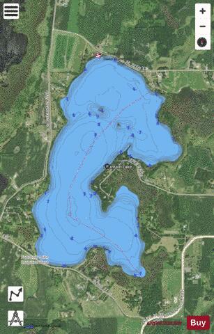 Fountain depth contour Map - i-Boating App - Satellite