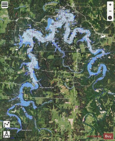 Pomme de Terre Lake depth contour Map - i-Boating App - Satellite