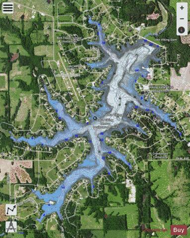 Viking Lake depth contour Map - i-Boating App - Satellite