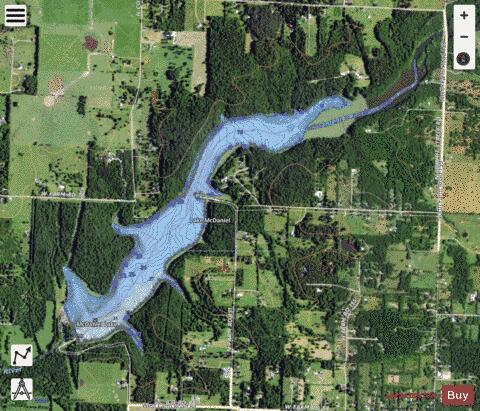 McDaniel Lake depth contour Map - i-Boating App - Satellite