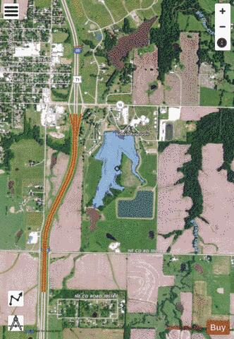 Adrian Reservoir depth contour Map - i-Boating App - Satellite