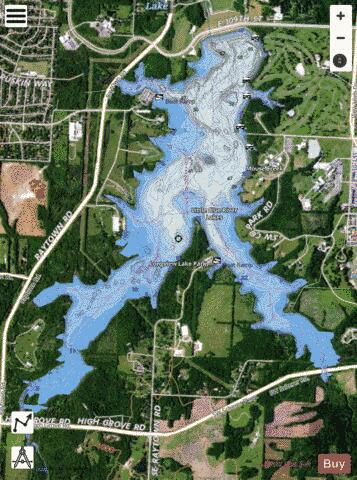 Longview Lake depth contour Map - i-Boating App - Satellite