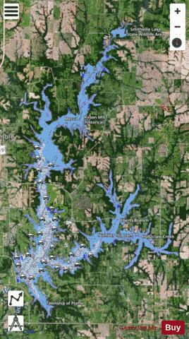 Smithville Lake depth contour Map - i-Boating App - Satellite