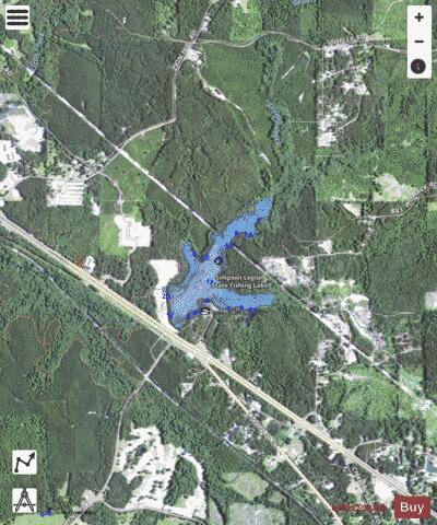 Simpson Legion State Fishing Lake depth contour Map - i-Boating App - Satellite