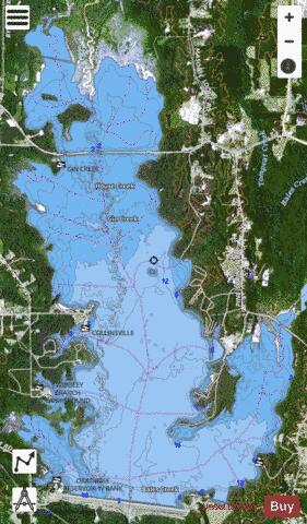 Okatibbee Reservoir depth contour Map - i-Boating App - Satellite