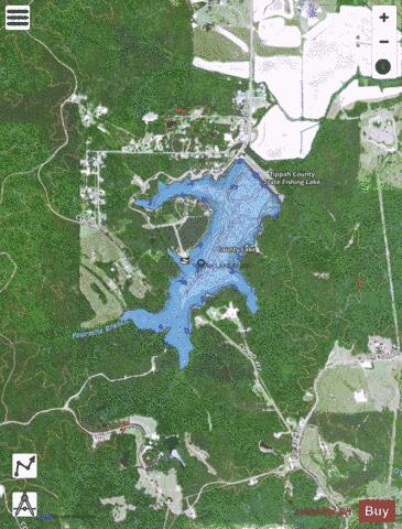 Tippah County Lake depth contour Map - i-Boating App - Satellite