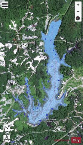 Elvis Presley depth contour Map - i-Boating App - Satellite